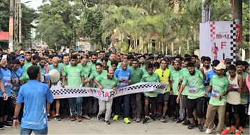 হাফ ম্যারাথনে সুনামগঞ্জে দৌড়ালো ৩৫০ রানার