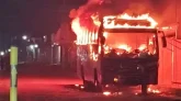 ময়মনসিংহে ভালুকজান বাজারে   দাঁড়িয়ে থাকা একটি বাসে আগুন দিয়েছে দুর্বৃত্তরা