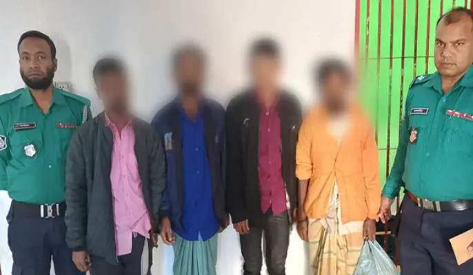 সিলেটের পাঠানপাড়া  থেকে চারজন আটক