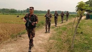 সিলেট সীমান্তে বিজিবির সাথে আনসার মোতায়েন