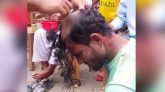 হবিগঞ্জে কিশোরীকে ধর্ষণের অভিযোগে যুবককে ন্যাড়া করে জুতার মালা