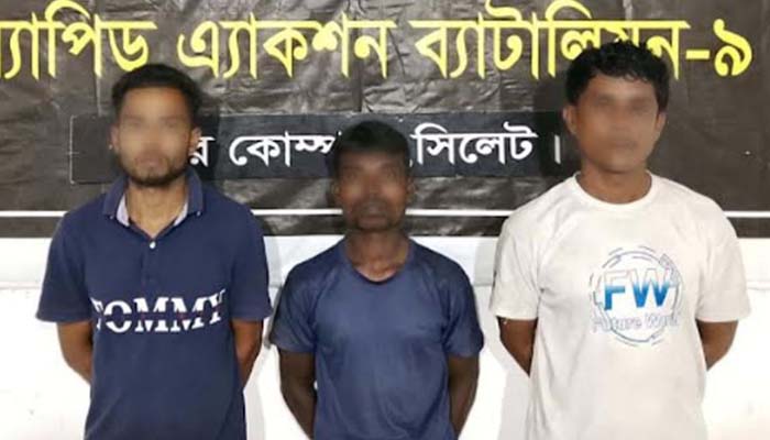 সিলেটে সুরমার পাড় থেকে ৩জনকে ধরল র‌্যাব