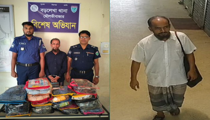 বড়লেখায় সোনারগাঁ বেবীজোনে চু রি র ঘটনায় চো র গ্রে প্তা র, ৯৯টি শার্ট উদ্ধার