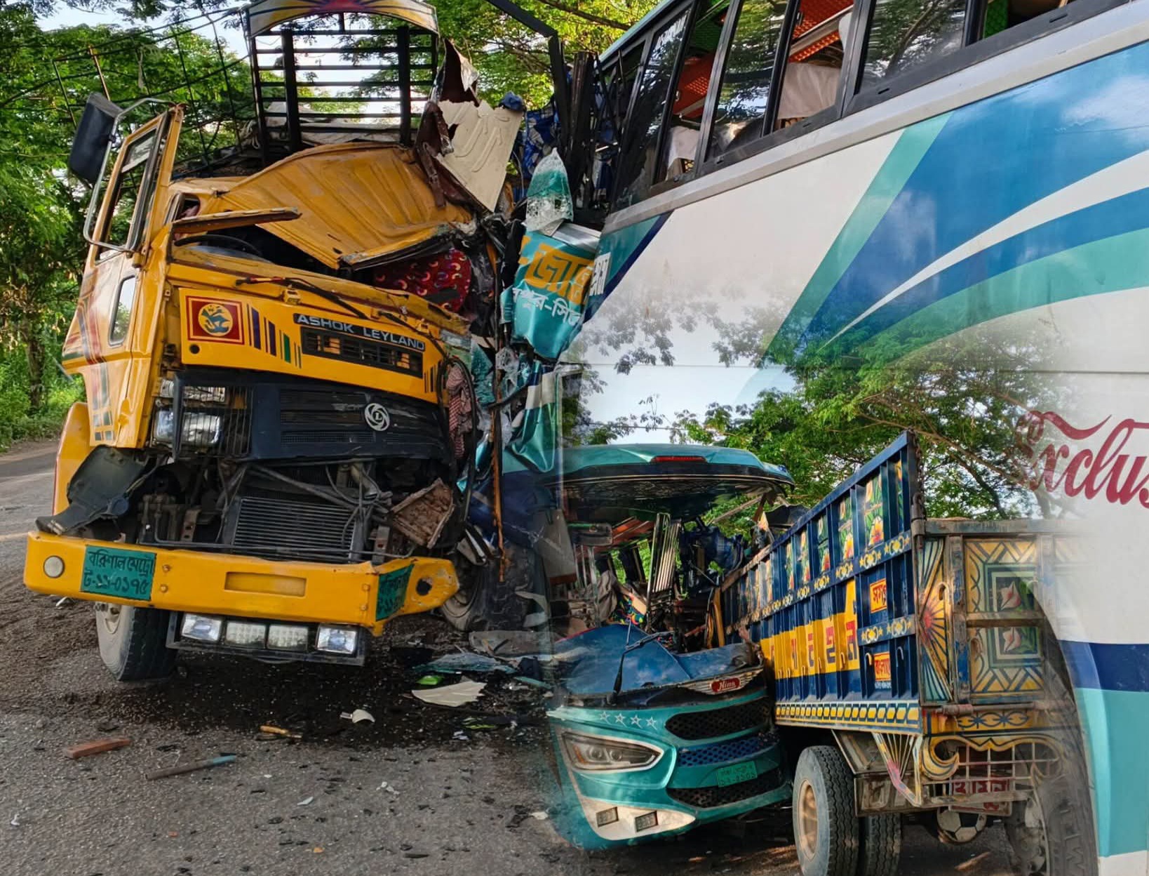 সিলেট-ঢাকা মহাসড়কে বাস-ট্রাকের মুখোমুখি সংঘর্ষ : নিহত ১